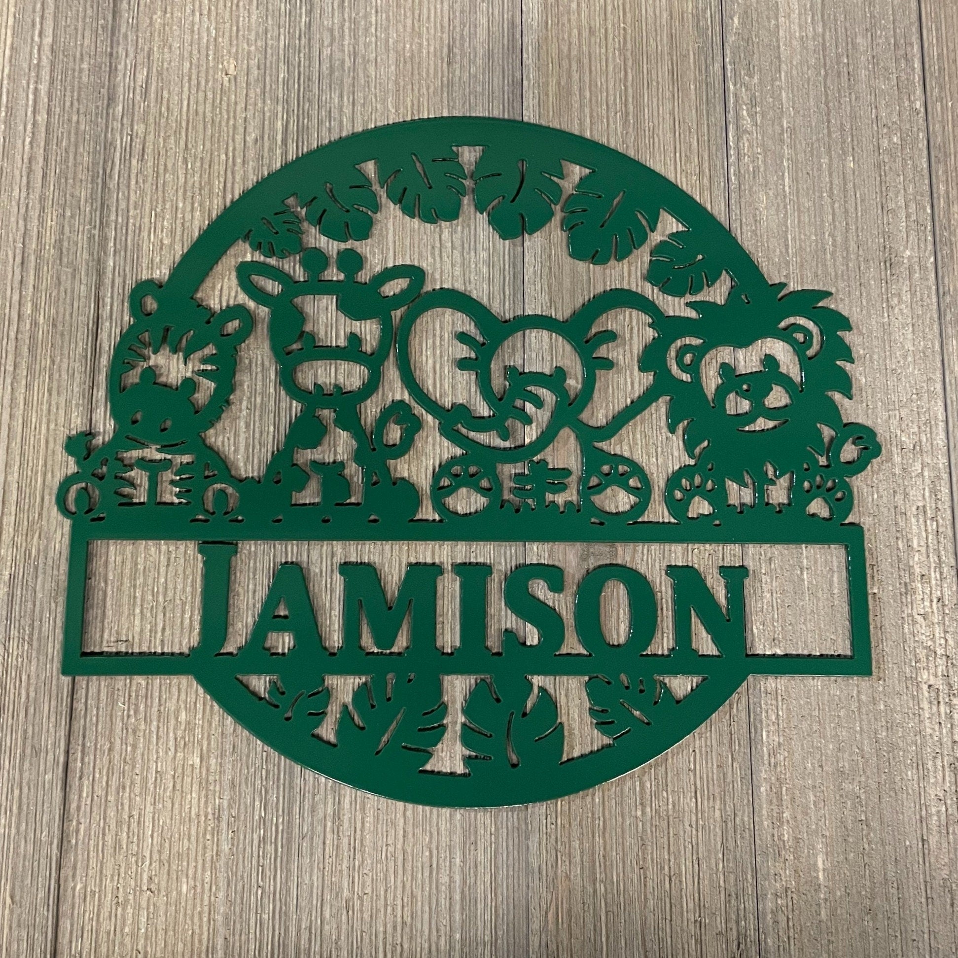 Safari Explorer: Personalized Kids' Safari Animals Metal Sign - Nursery Room Sign - Children's Room Sign - Sign For Kids