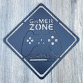 Gamer Zone: Metal Sign with Controller Design – Perfect for Gaming Spaces!