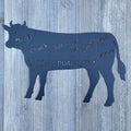 Cow Cuts Masterpiece: Metal Sign with Artistic Divisions – Butcher Chart Wall Decor- Beef Cuts