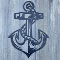Nautical Elegance: Anchor and Rope Metal Sign for Coastal Decor