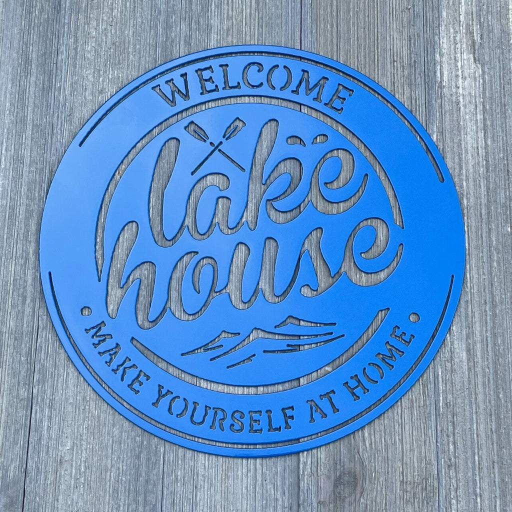 Welcome to the Lake House: Metal Sign for Lakeside Hospitality