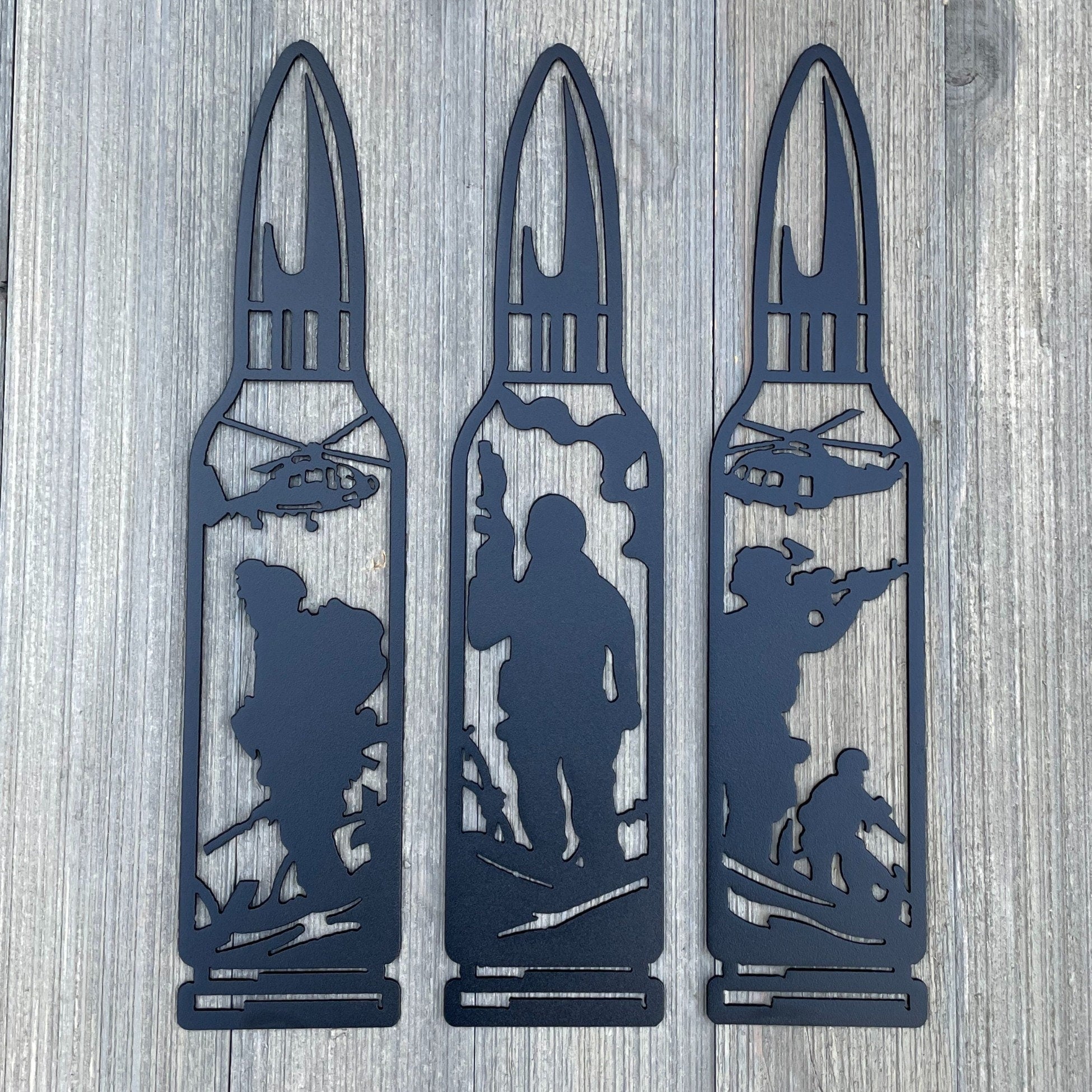 Warriors' Legacy: Metal Sign with Bullet Scenes - Tribute To Those Who Serve