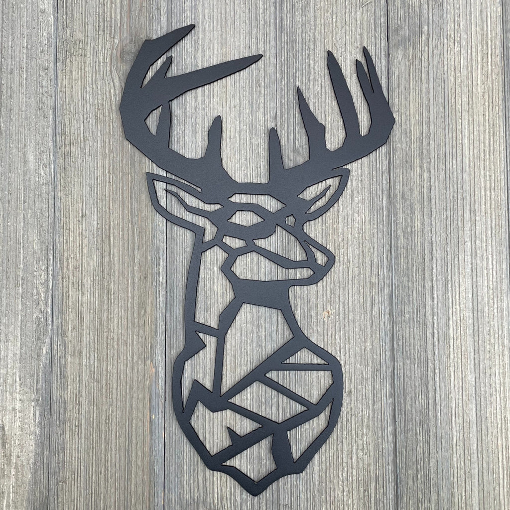 Abstract Deer: Geometric Buck Deer Metal Sign