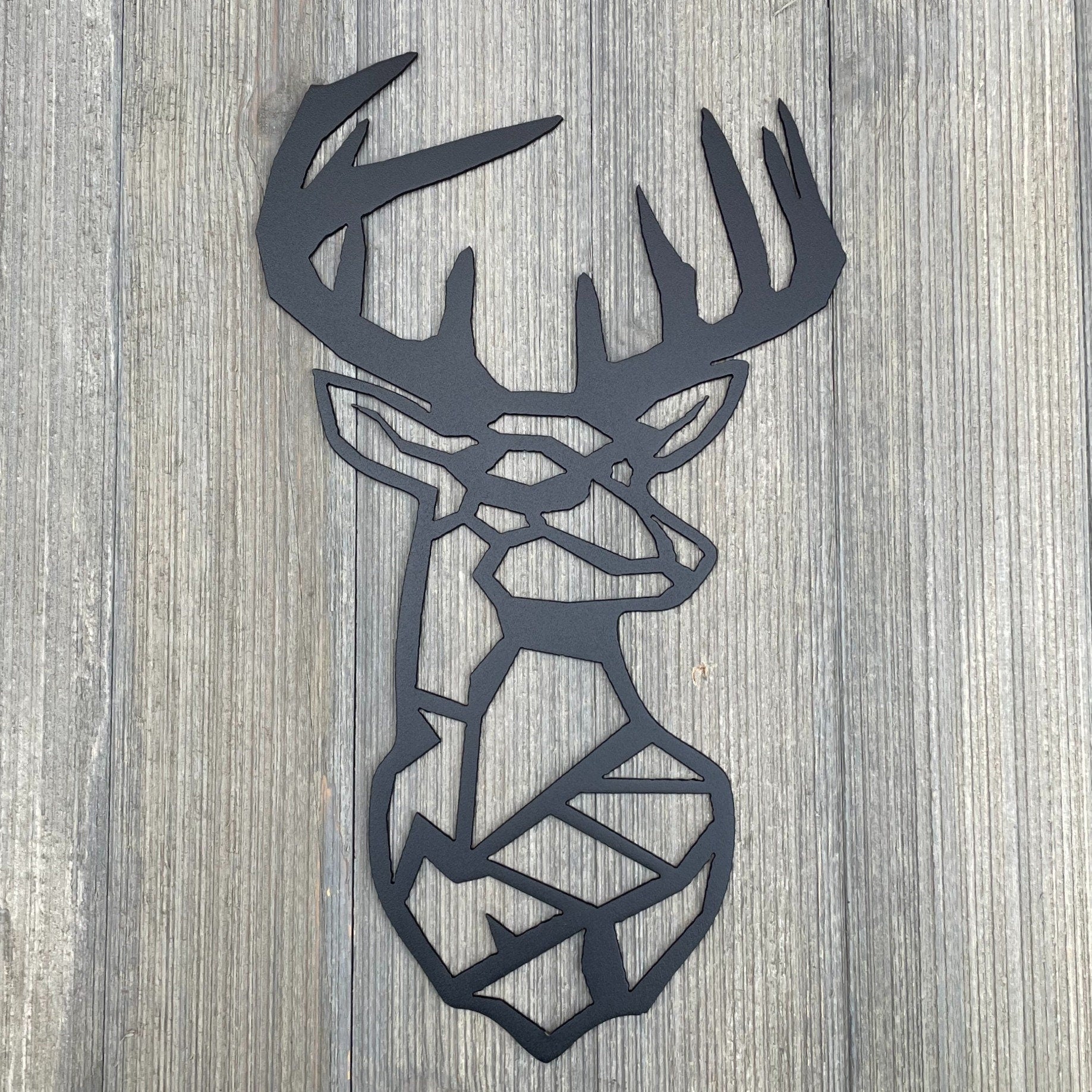 Abstract Deer: Geometric Buck Deer Metal Sign