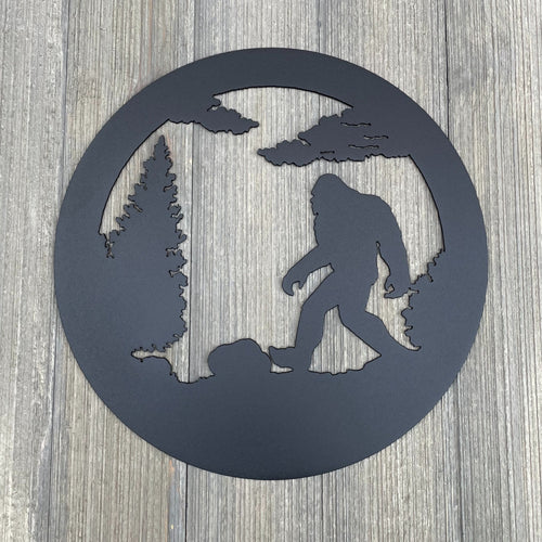 Bigfoot In The Woods - Sasquatch In The Woods - Metal Sign Cutout