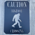 CAUTION Bigfoot Crossing Metal Sign Cutout - Sasquatch XING