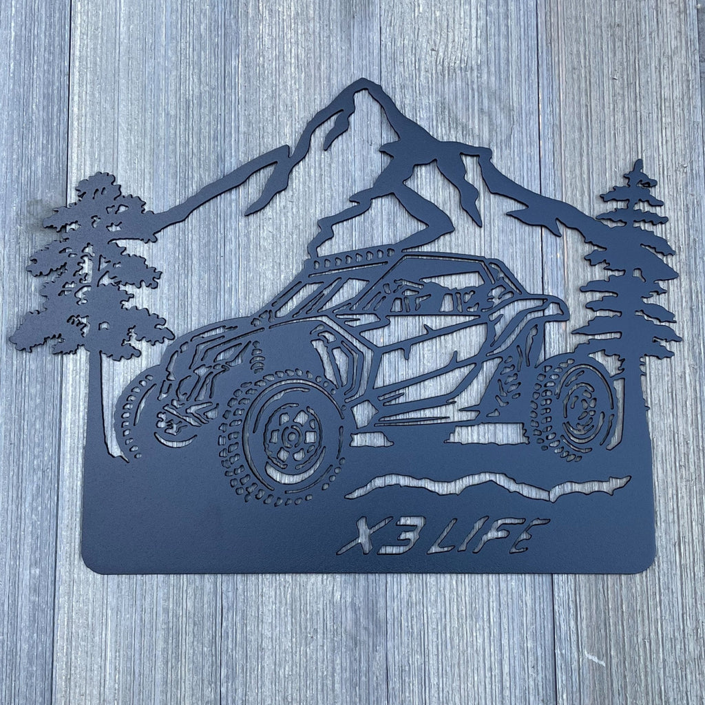 Can-Am X3 Adventure: Metal Sign - X3 Life Metal Sign Cutout