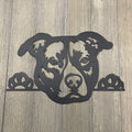 Pitbull Portrait Metal Sign Cutout