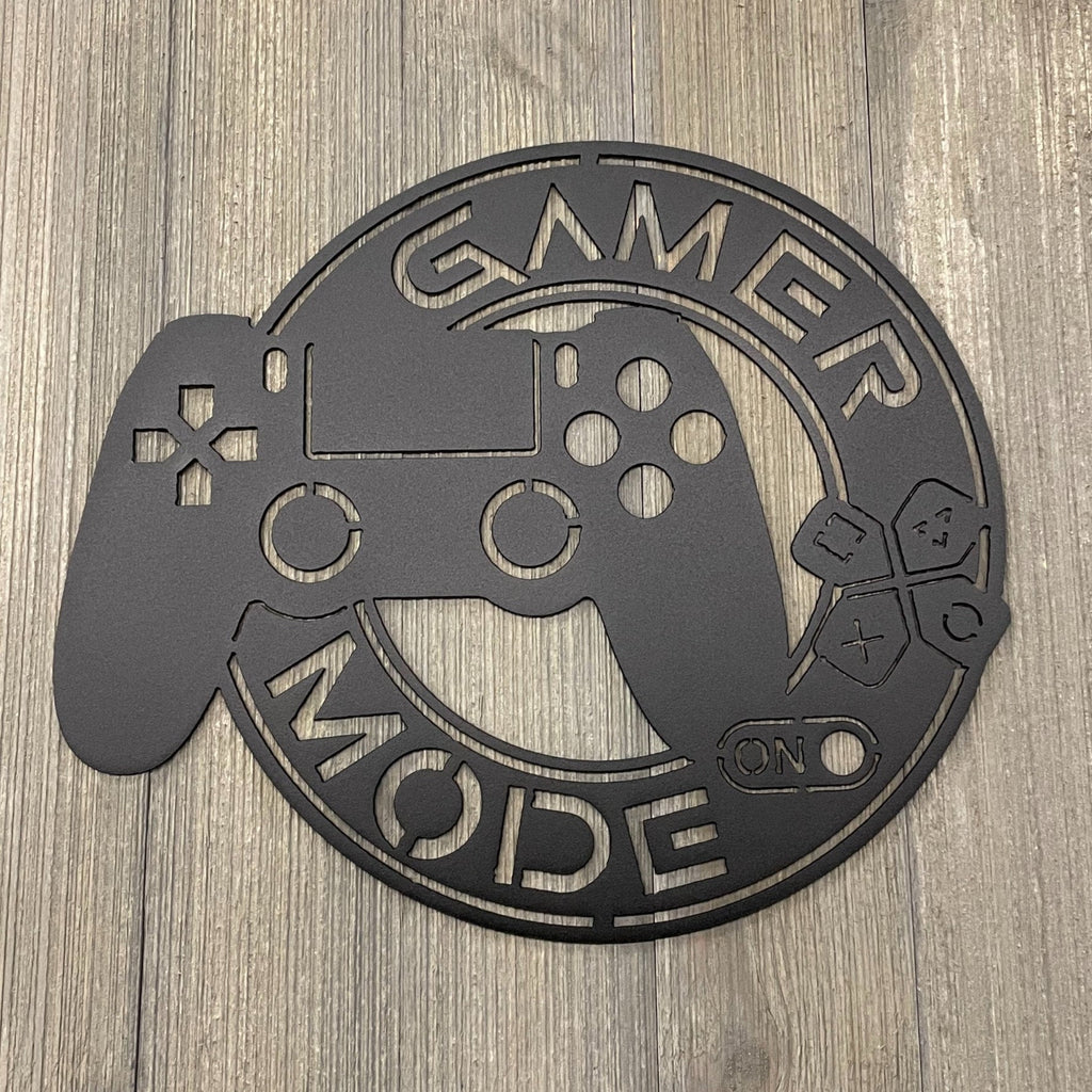Gamer Mode Metal Sign - Game Room Decor