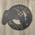 Gamer Mode Metal Sign - Game Room Decor