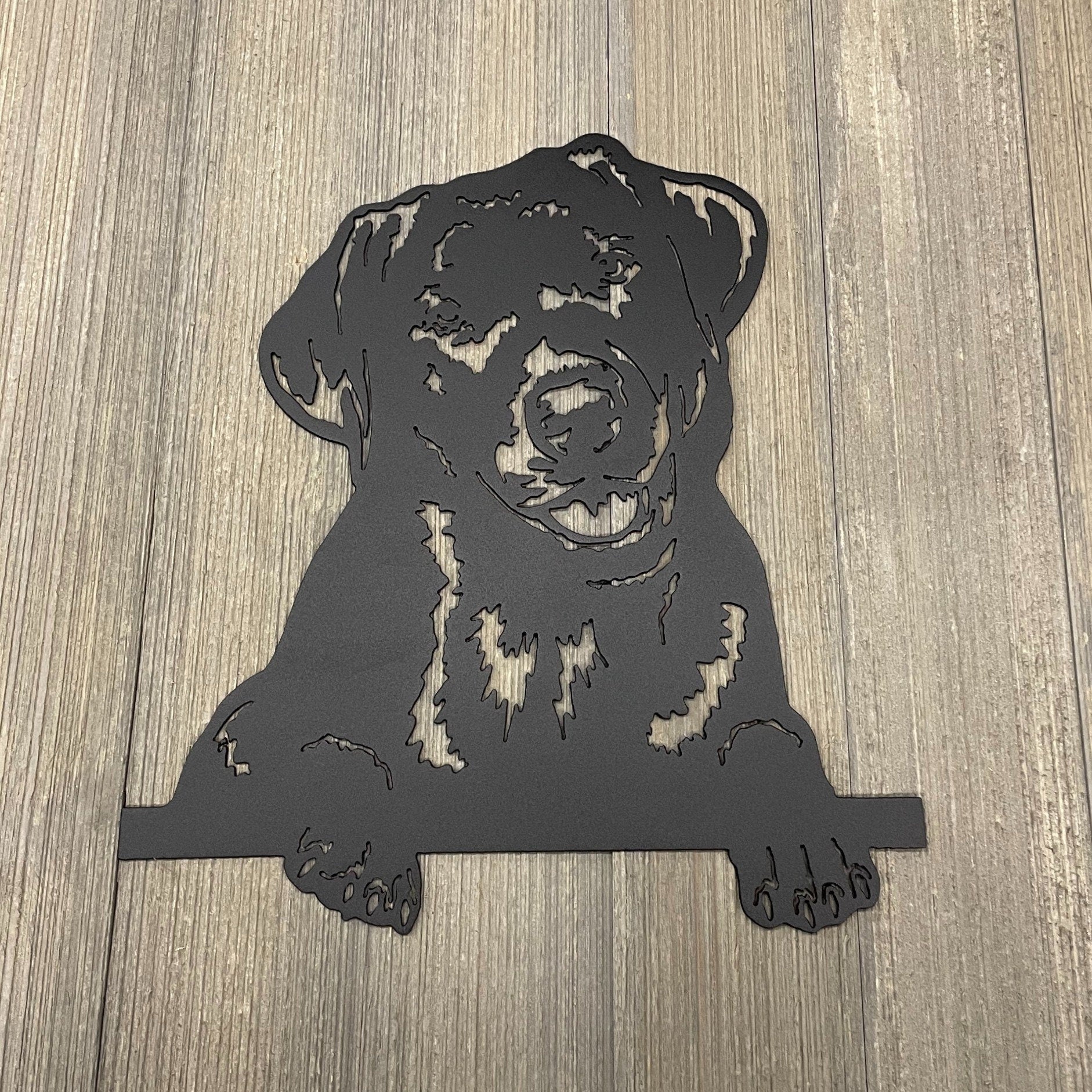 Eternal Companion: Artisan Metal Sign Featuring a Black Labrador - Black Lab Metal Sign Cutout