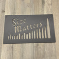 Size Matters Bullets Metal Sign Cutout