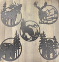 Wild Animals Metal Sign Collection: Set or Individually - Moose - Elk - Wolf - Bear - Bison
