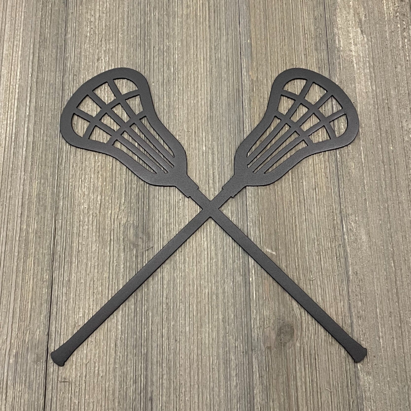 Lacrosse Sticks Metal Sign Cutout