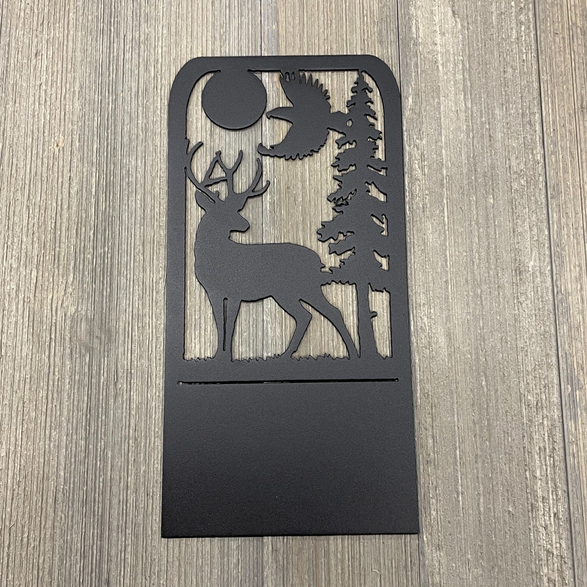 Deer Silhouette Metal Bookend - Steel Book Holder - One Piece