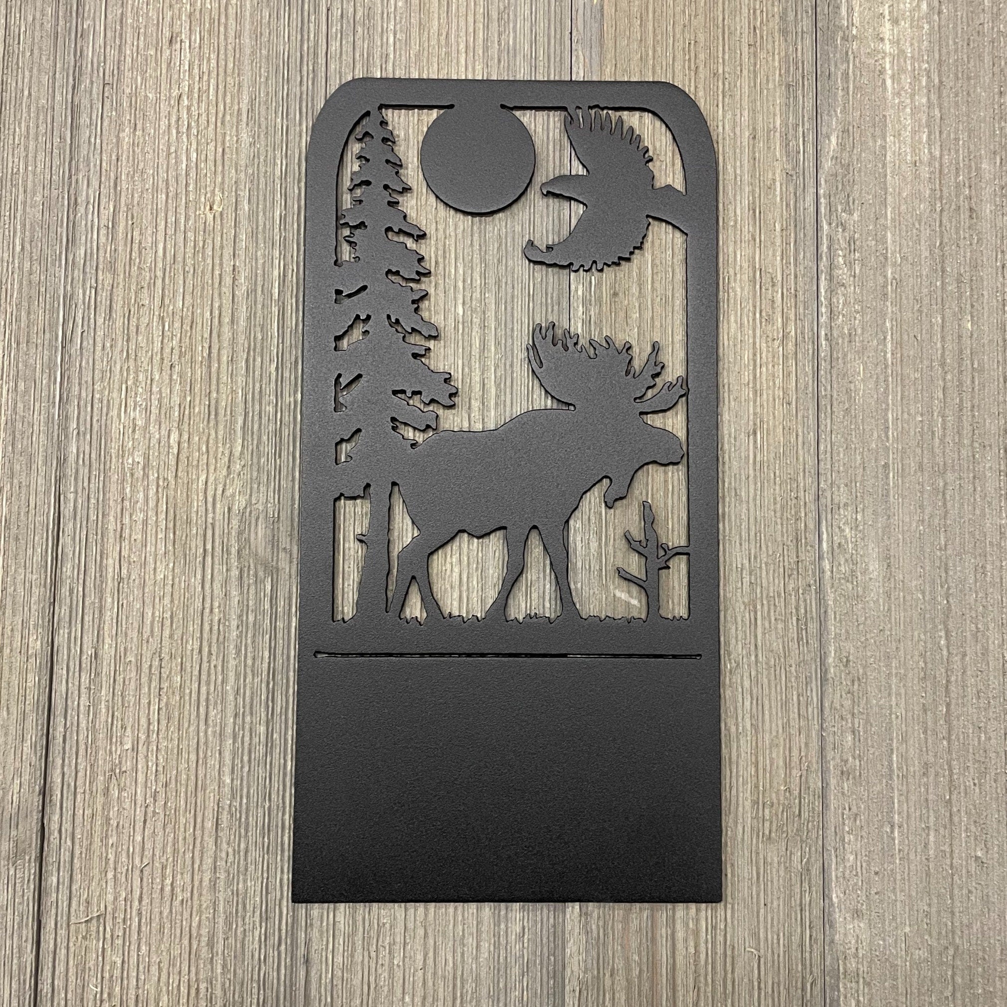 Moose Metal Bookend - Steel Book Holder - One Piece