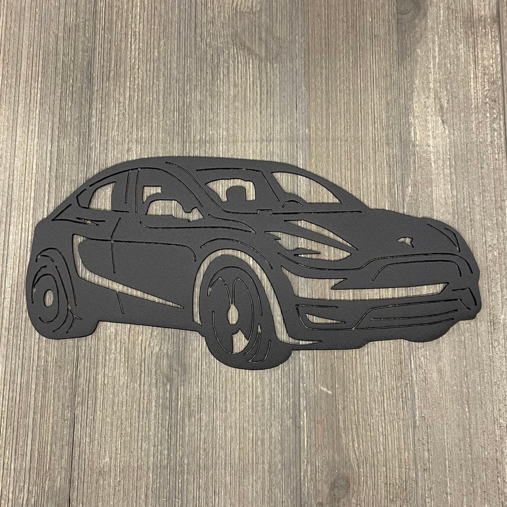 Tesla Model Y Metal Sign Cutout