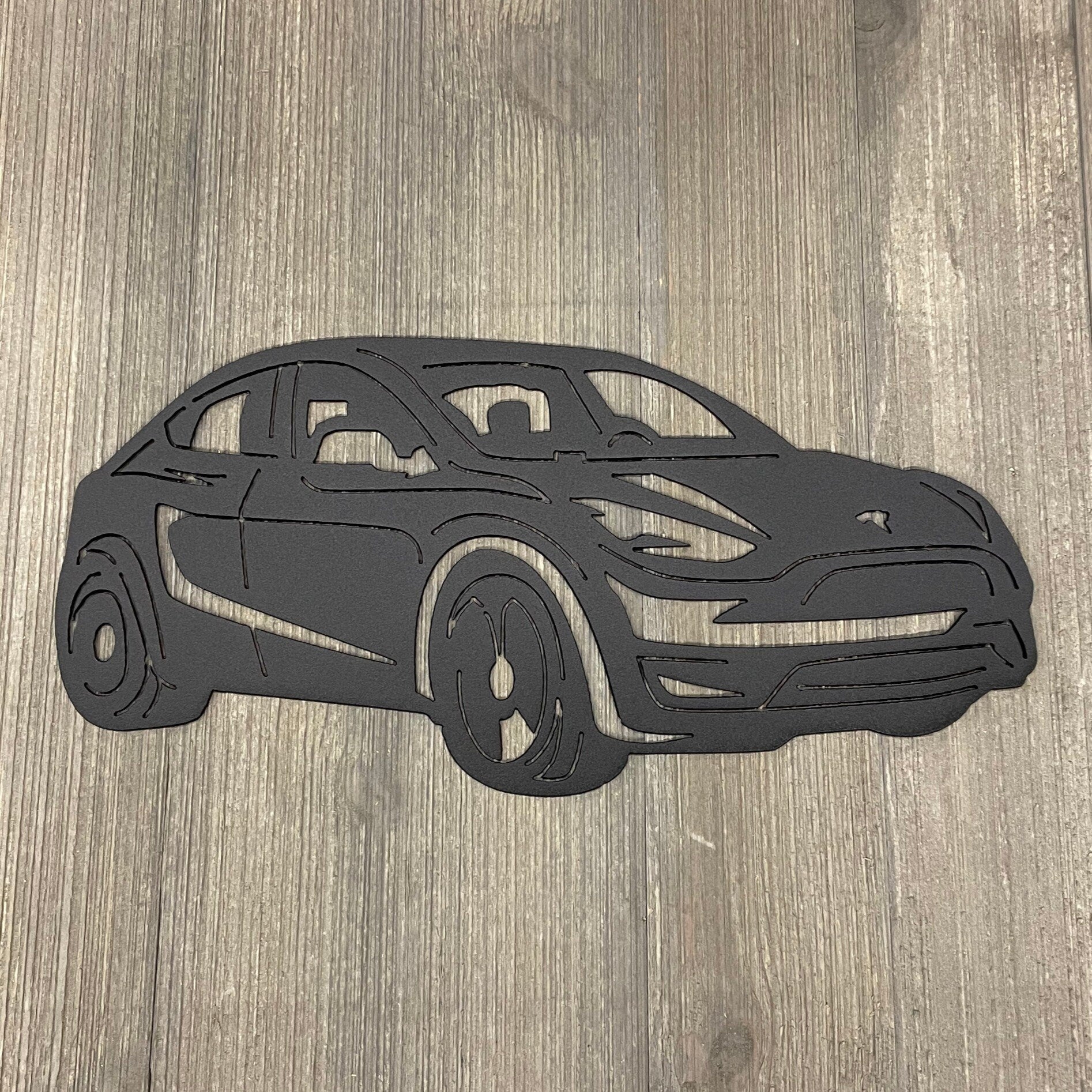 Tesla Model Y Metal Sign Cutout