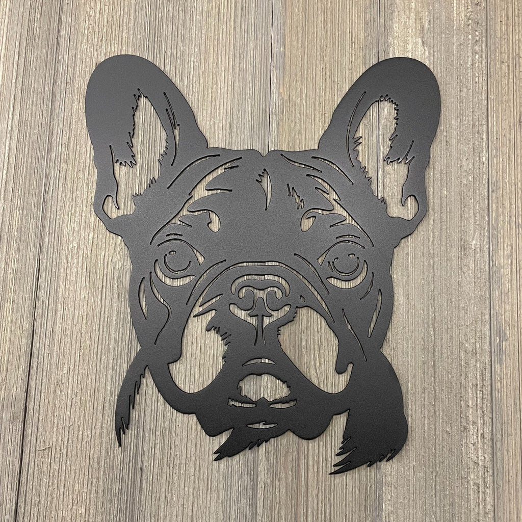 Frenchie Elegance Metal Sign - Adorn Your Space with French Bulldog Charm - French Bulldog Metal Sign Cutout