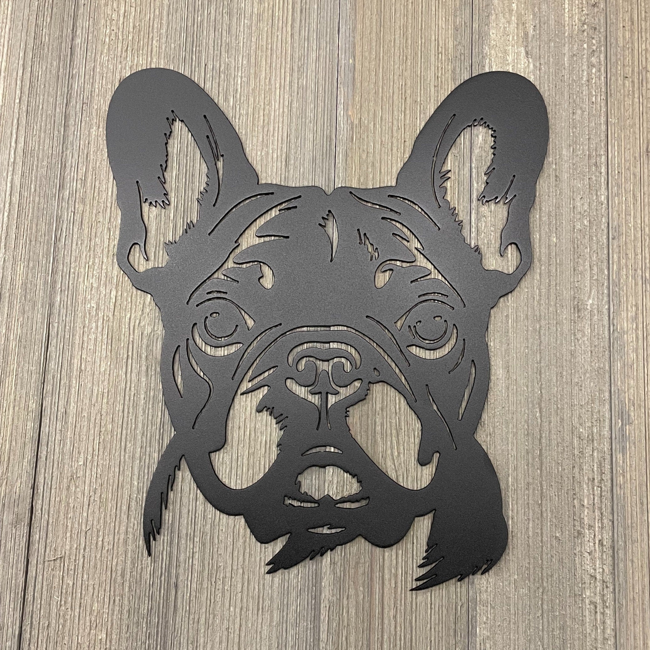 Frenchie Elegance Metal Sign - Adorn Your Space with French Bulldog Charm - French Bulldog Metal Sign Cutout