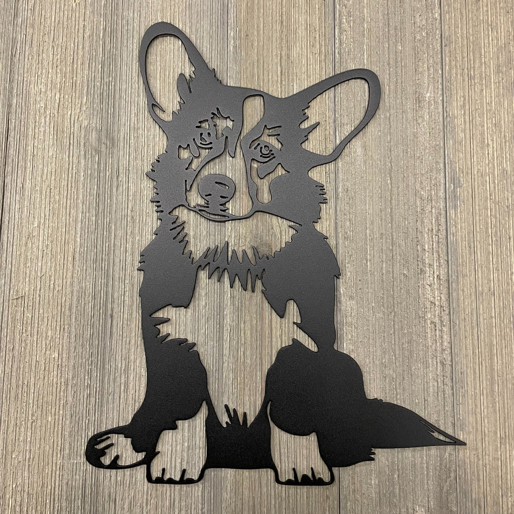 Corgi Charm Metal Sign - A Whimsical Tribute to the Adorable Welsh Companion - Corgi Metal Sign Cutout