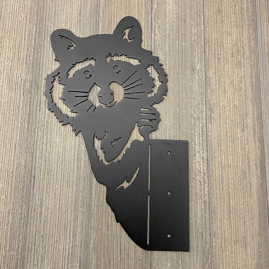 Adorable Raccoon Peek-A-Boo Metal Sign