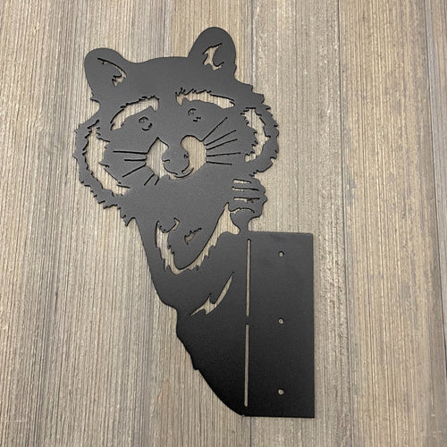 Adorable Raccoon Peek-A-Boo Metal Sign