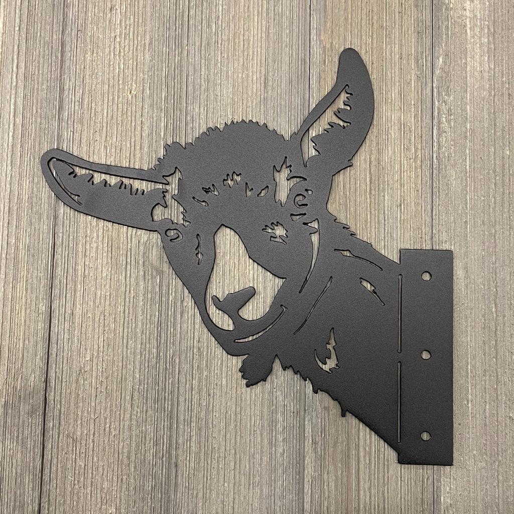 Goat Peek-A-Boo Metal Sign