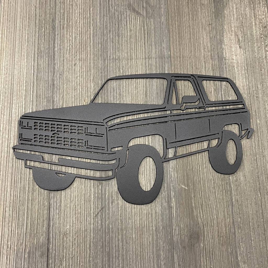 Vintage K5 Blazer Metal Sign Cutout