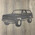 Vintage K5 Blazer Metal Sign Cutout