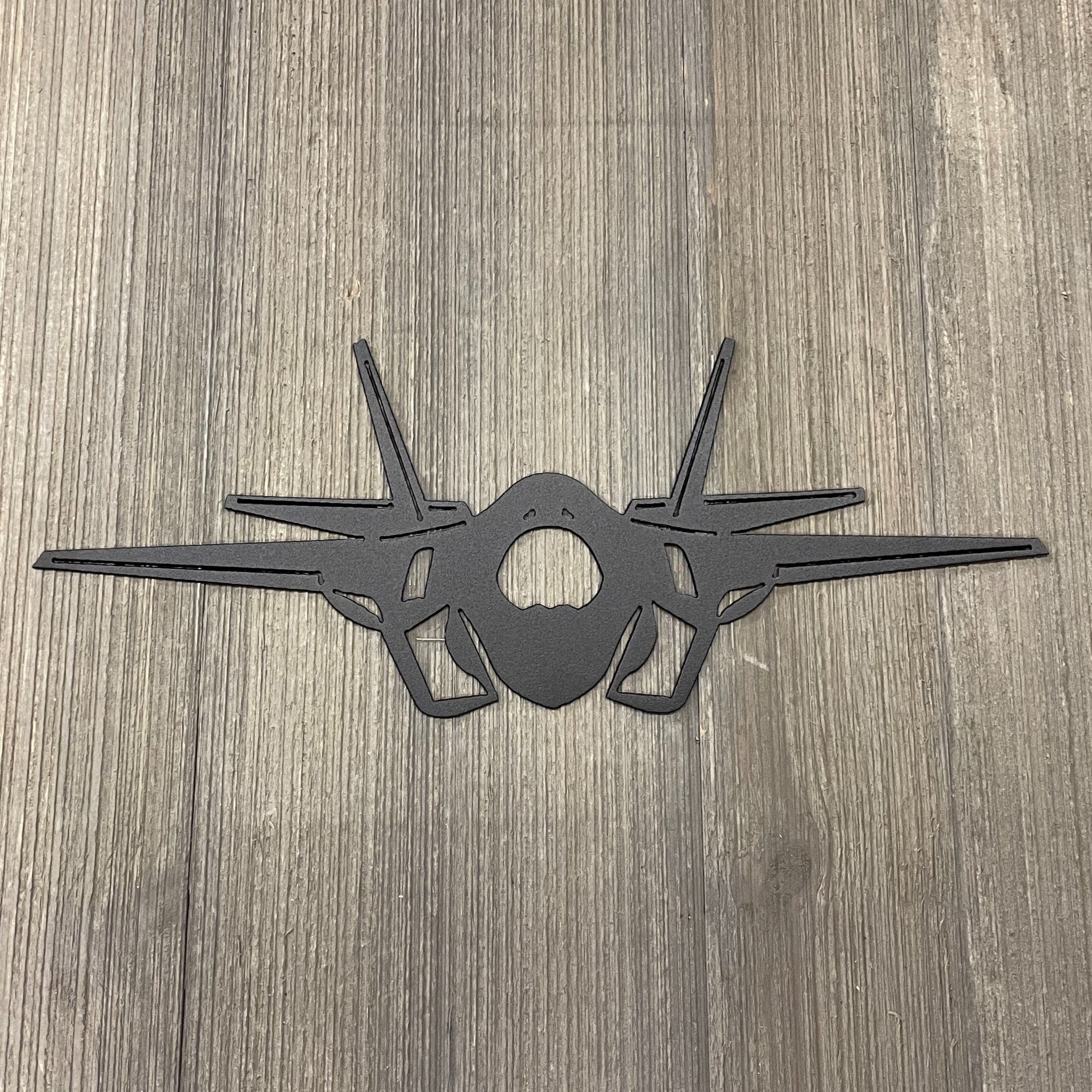 F-35 Lightning Metal Sign Cutout - Powder Coated Metal F35 Fighter Jet Sign - For the Ultimate Aviation Enthusiast!