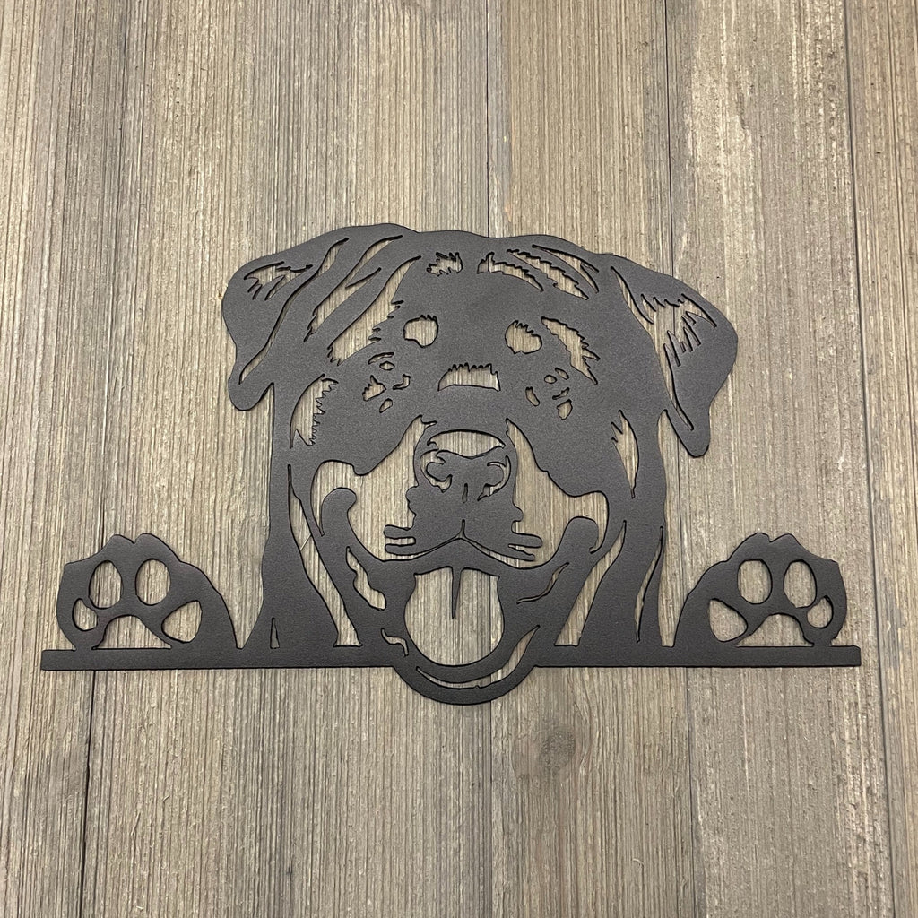 Rottweiler Silhouette Metal Sign Cutout
