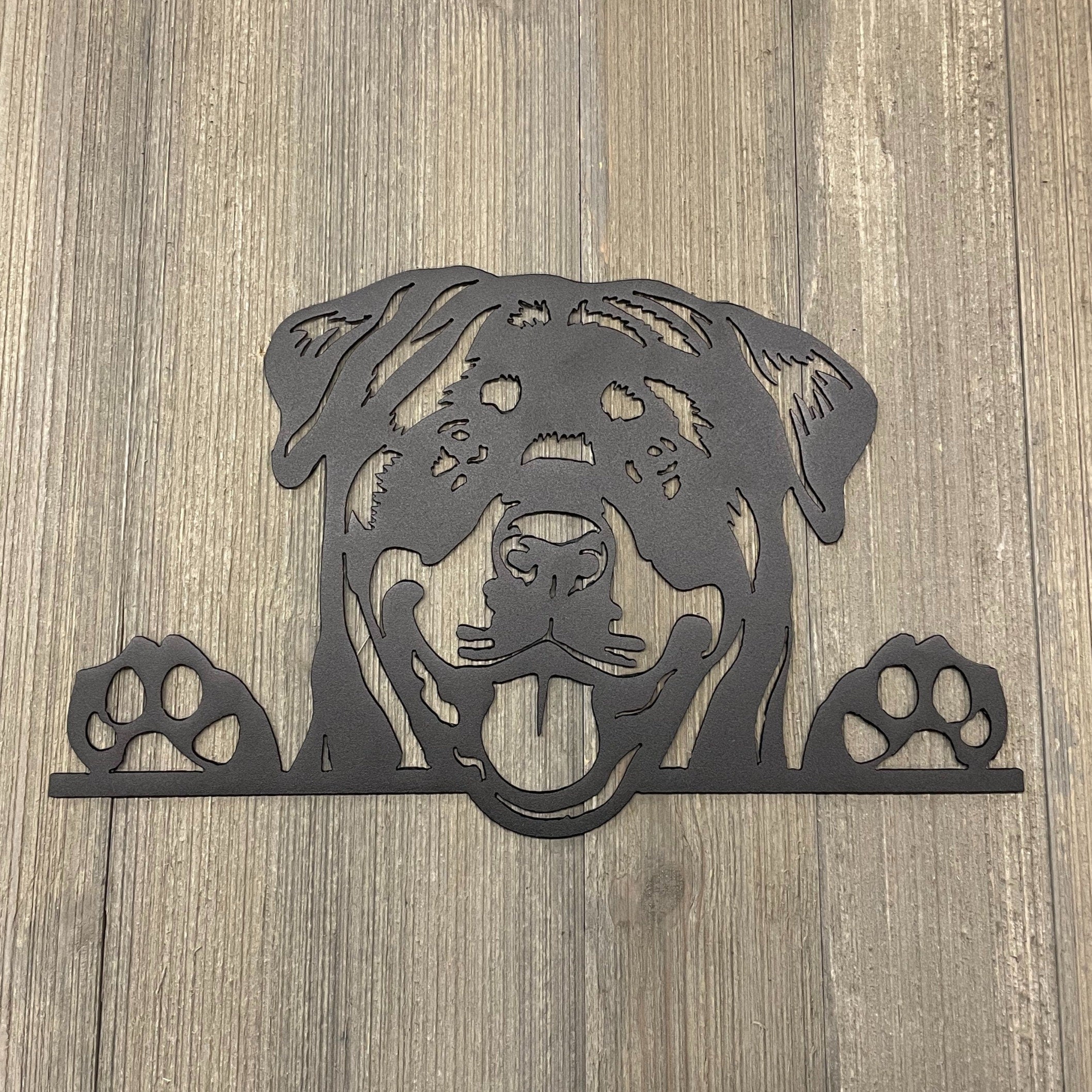 Rottweiler Silhouette Metal Sign Cutout