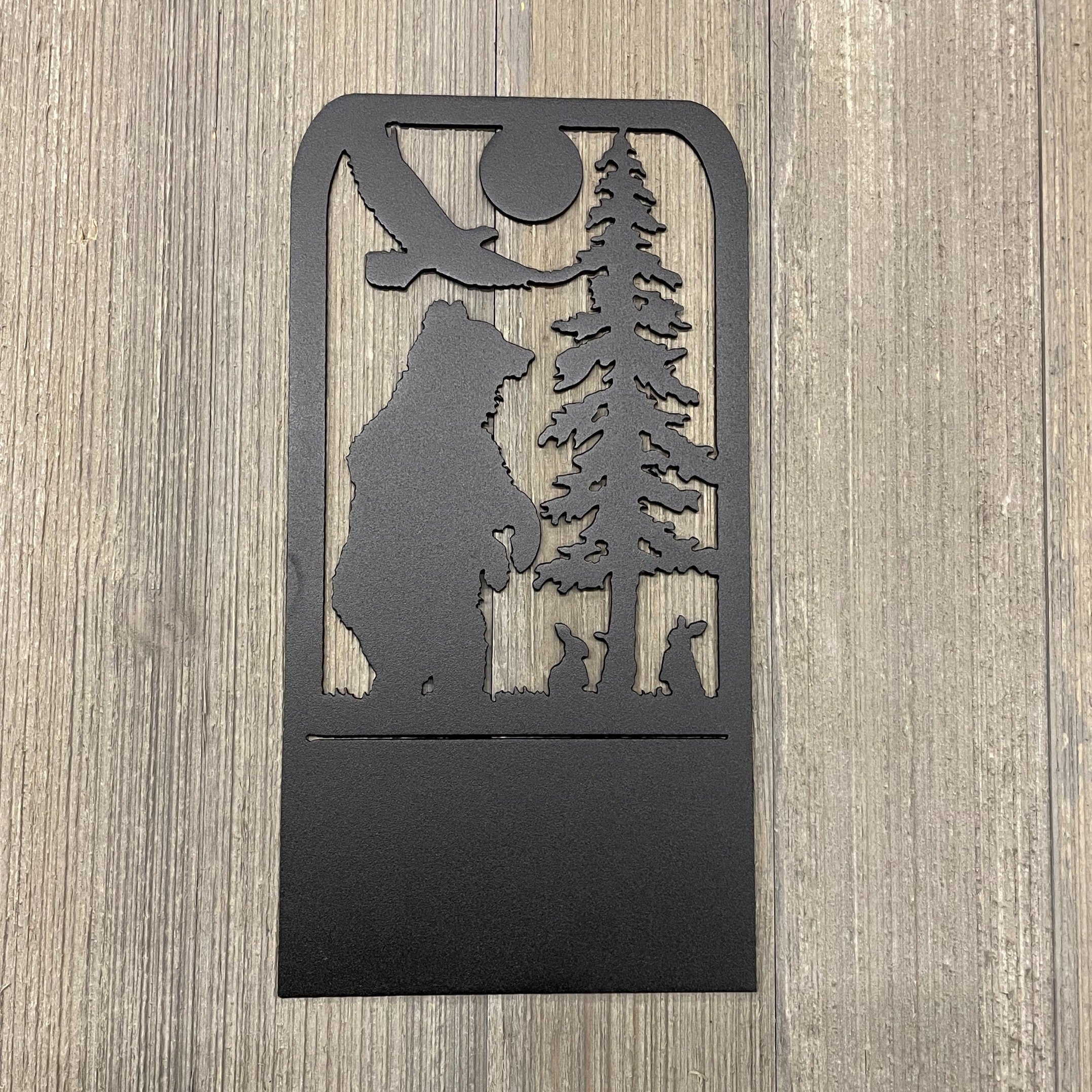 Wildlife-Inspired Bear Metal Bookend - Steel Book Holder - One Piece