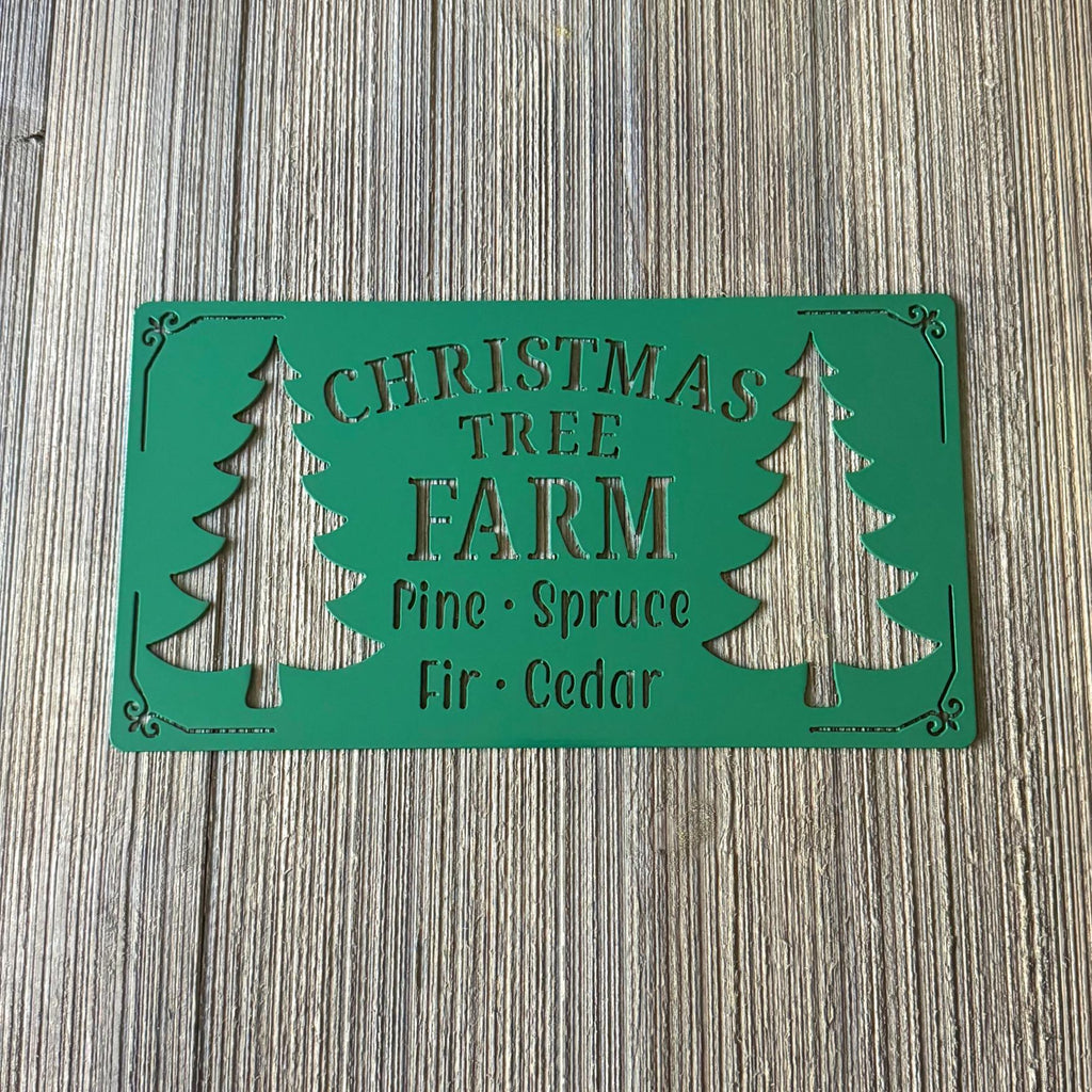 Christmas Tree Farm Metal Sign Cutout - Pine, Spruce, Fir, Cedar Holiday Decor - Christmas Decoration