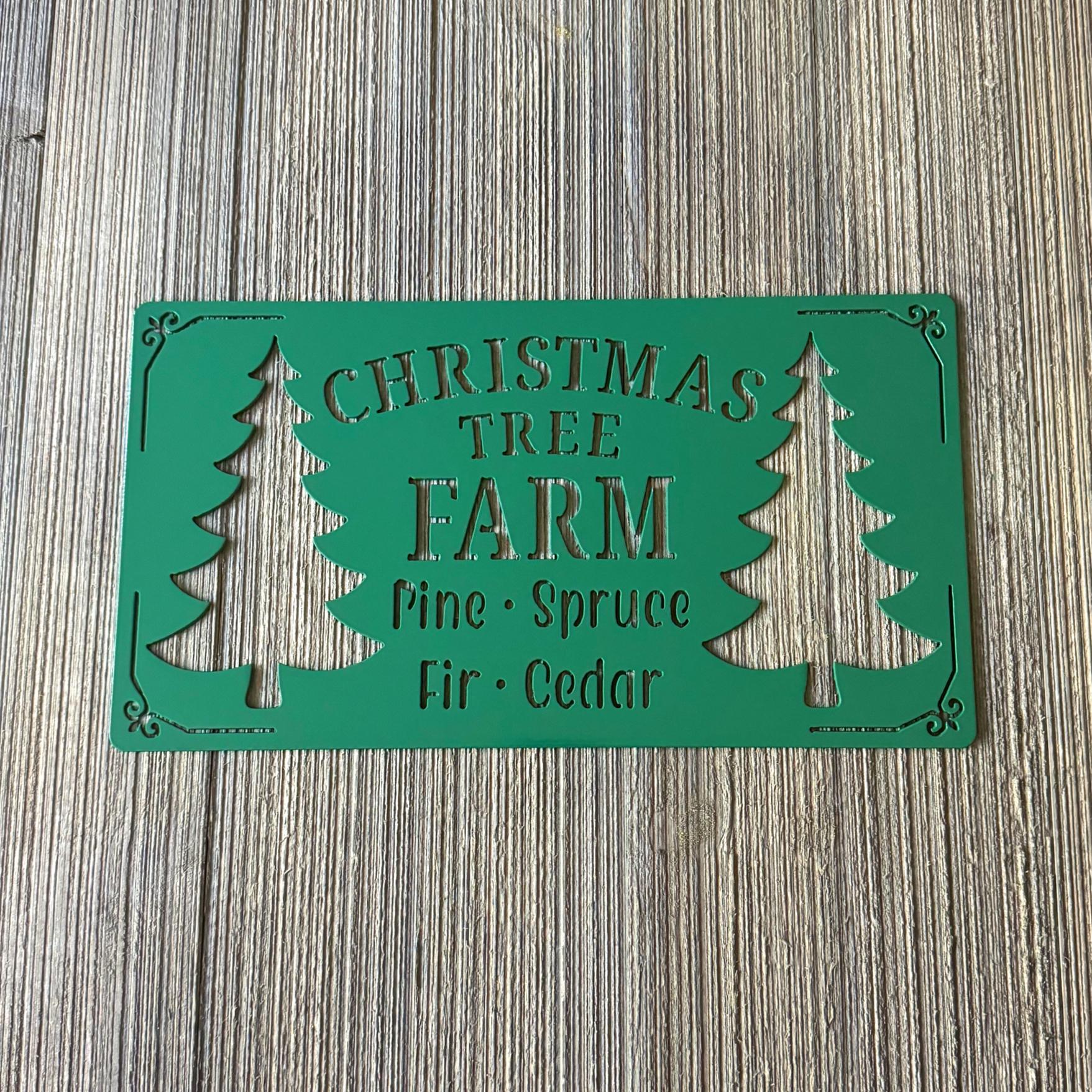 Christmas Tree Farm Metal Sign Cutout - Pine, Spruce, Fir, Cedar Holiday Decor - Christmas Decoration