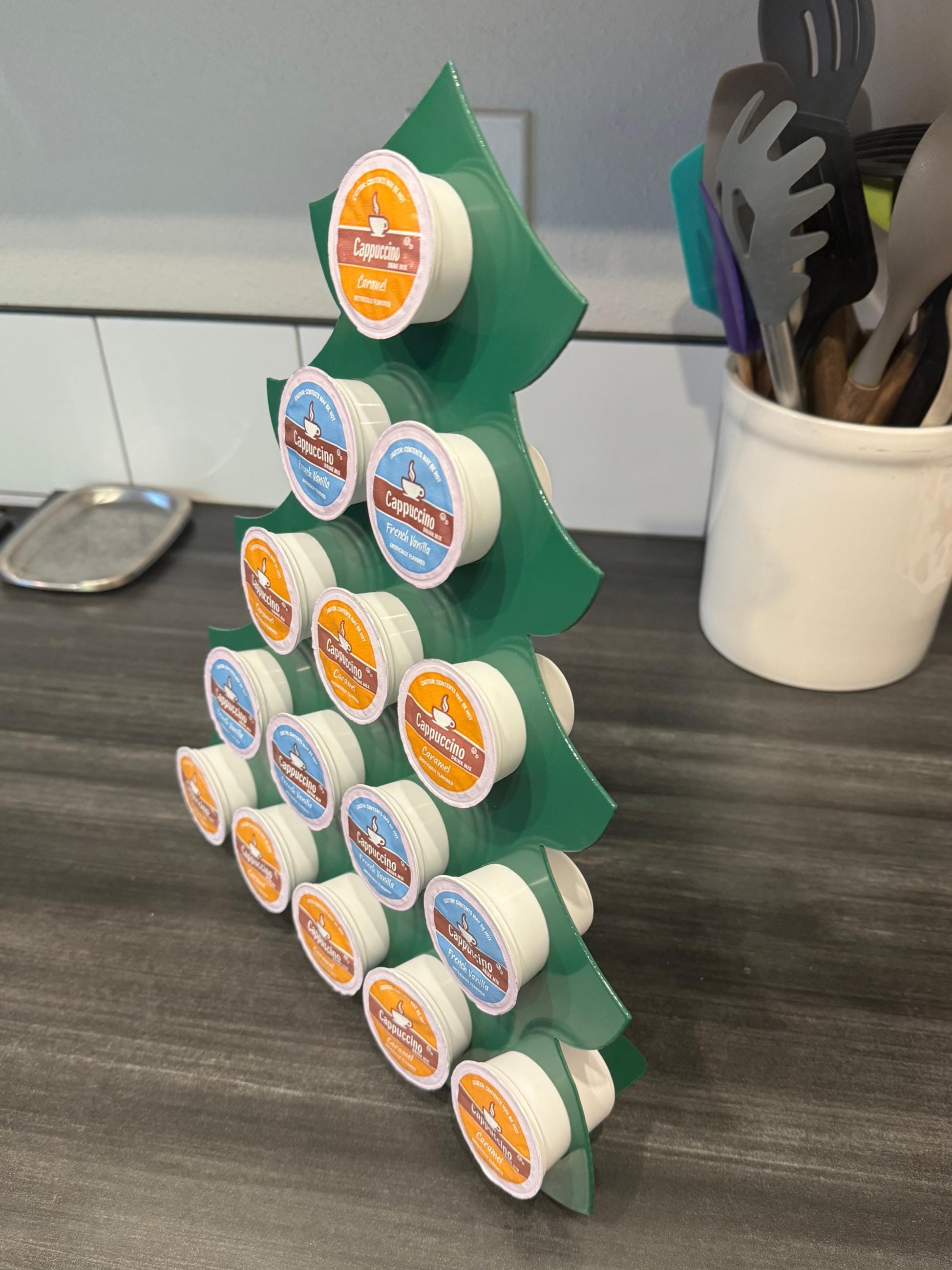 Christmas Tree K-Cup Holder - Metal K-Cup Organizer Holds 15 Pods