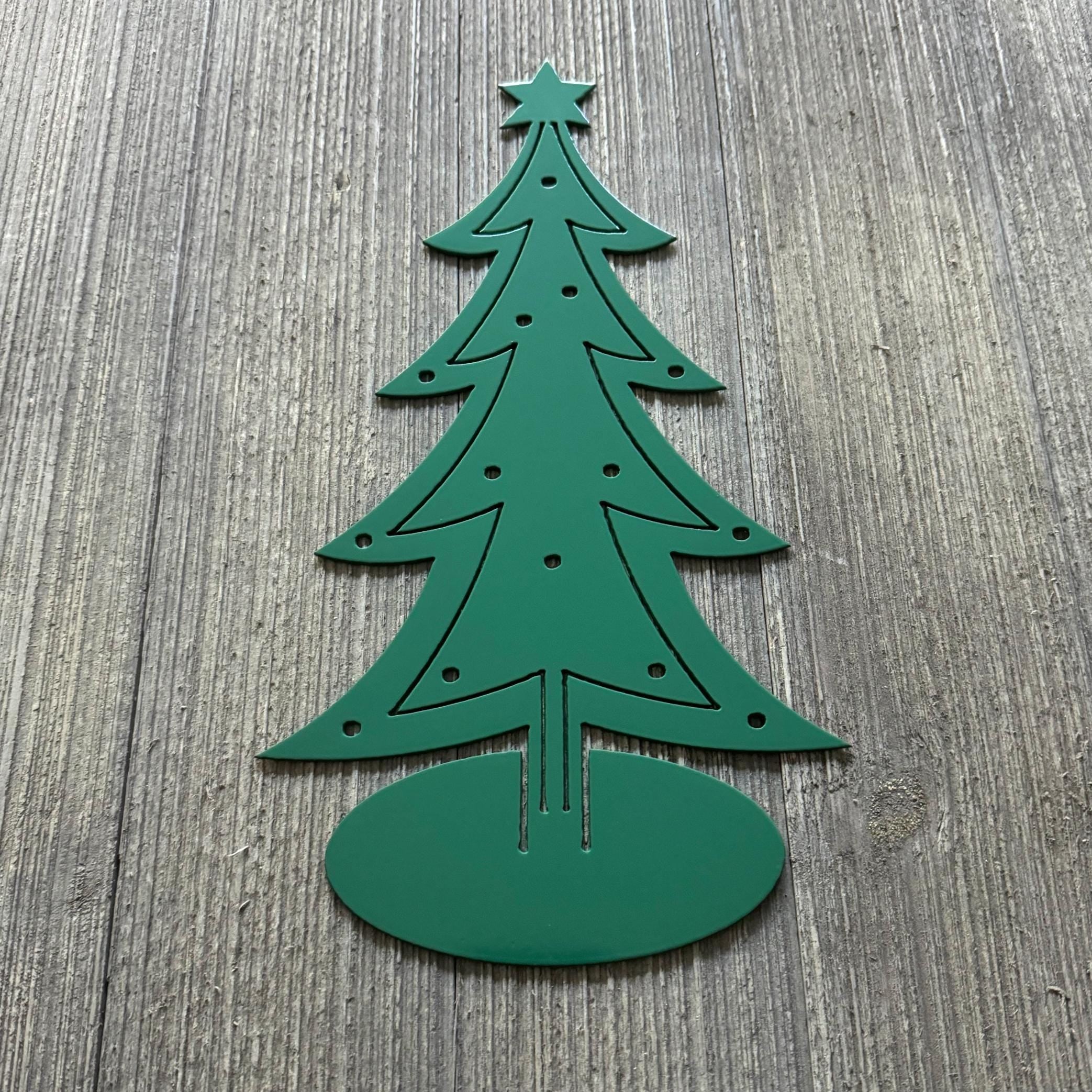 Metal Christmas Tree with Built-In Stand - Desktop Holiday Decor - Countertop Decoration
