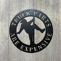 Truck Parts Are Expensive Metal Sign Cutout - Man on Stripper Pole - Man Pole Dancing - Funny Fat Guy on Stripper Pole Decor