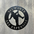 Side By Side - SxS Parts Are Expensive Metal Sign Cutout - Man on Stripper Pole - Man Pole Dancing - Funny Fat Guy on Stripper Pole Decor