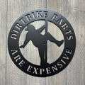 Dirtbike Parts Are Expensive Metal Sign Cutout - Man on Stripper Pole - Man Pole Dancing - Funny Fat Guy on Stripper Pole Decor