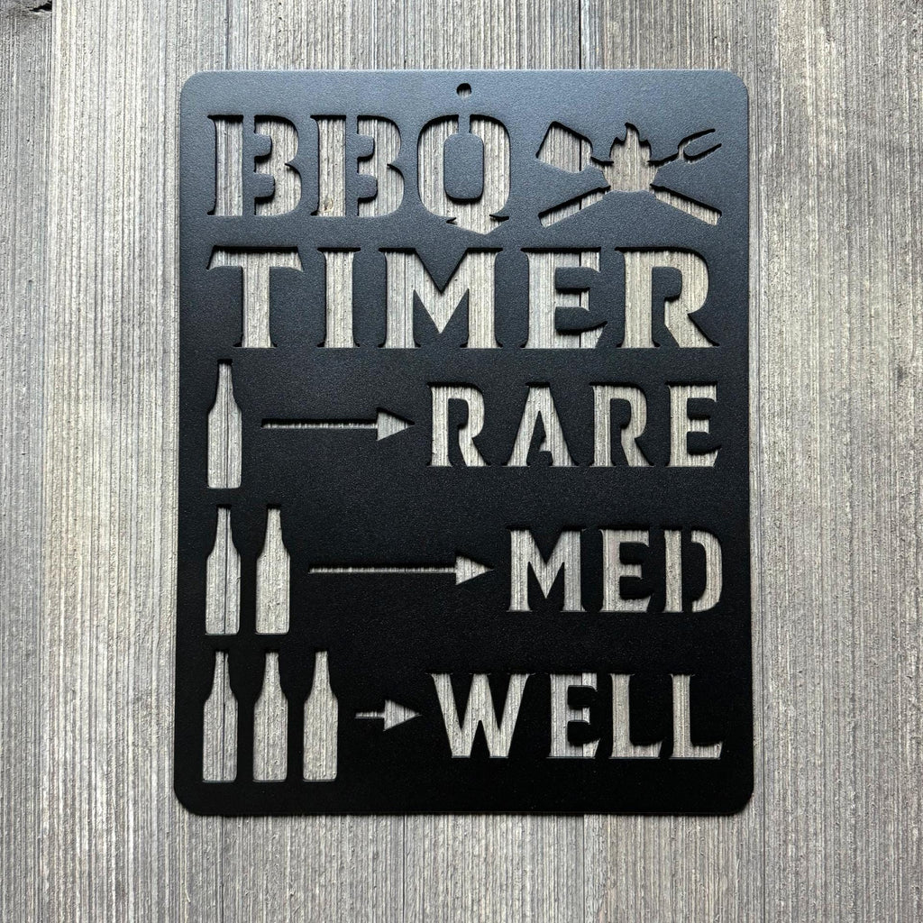 BBQ Timer Metal Sign - Funny Grilling Decor with Beer Timer Design - Beer Sign - Grilling Sign - Grill Timer - Smoker Timer