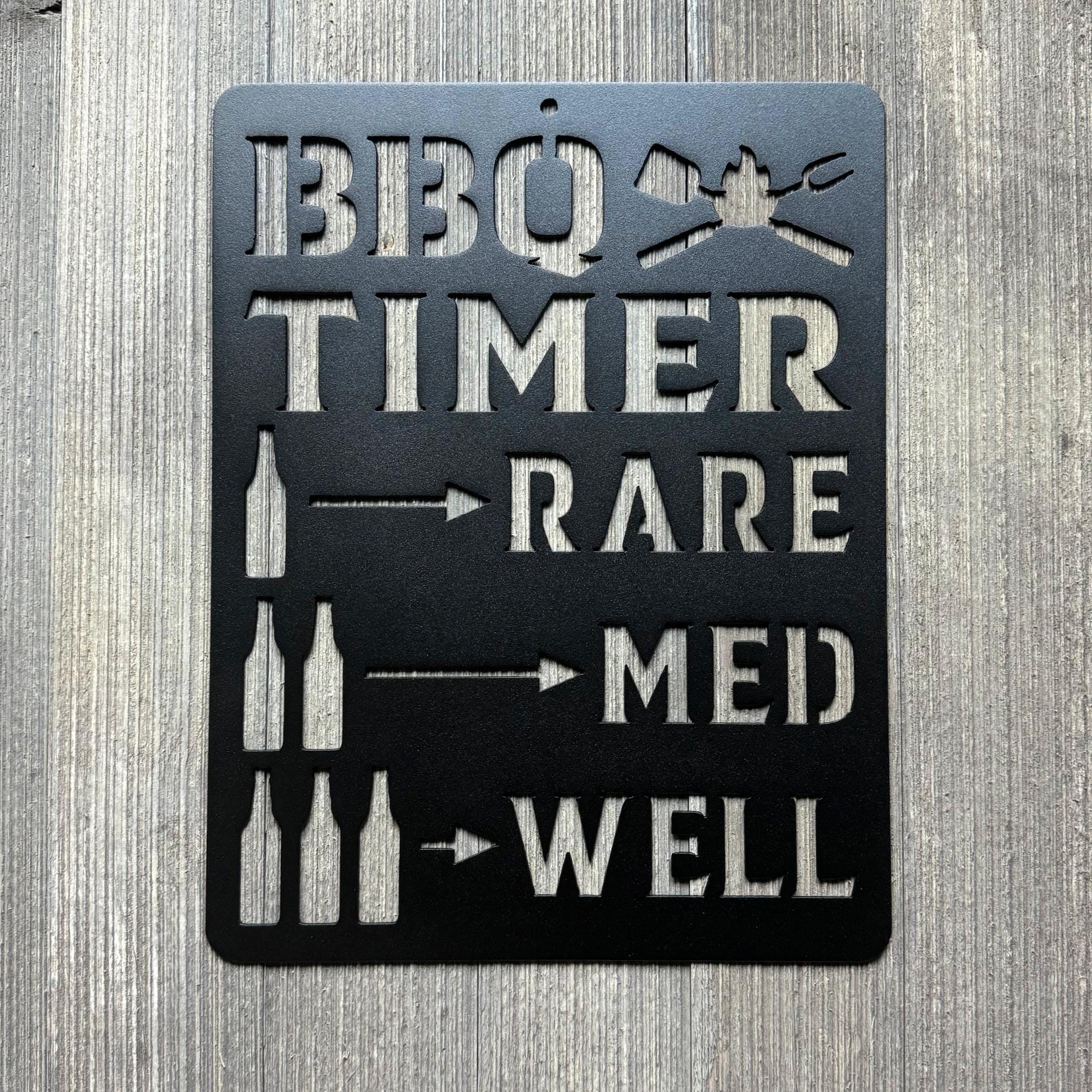 BBQ Timer Metal Sign - Funny Grilling Decor with Beer Timer Design - Beer Sign - Grilling Sign - Grill Timer - Smoker Timer