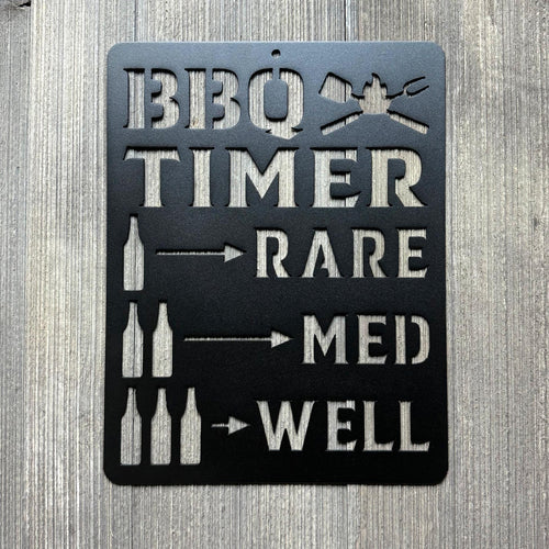 BBQ Timer Metal Sign - Funny Grilling Decor with Beer Timer Design - Beer Sign - Grilling Sign - Grill Timer - Smoker Timer