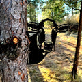 Peek-A-Boo Cow Metal Sign - Versatile Mountable Wall Art