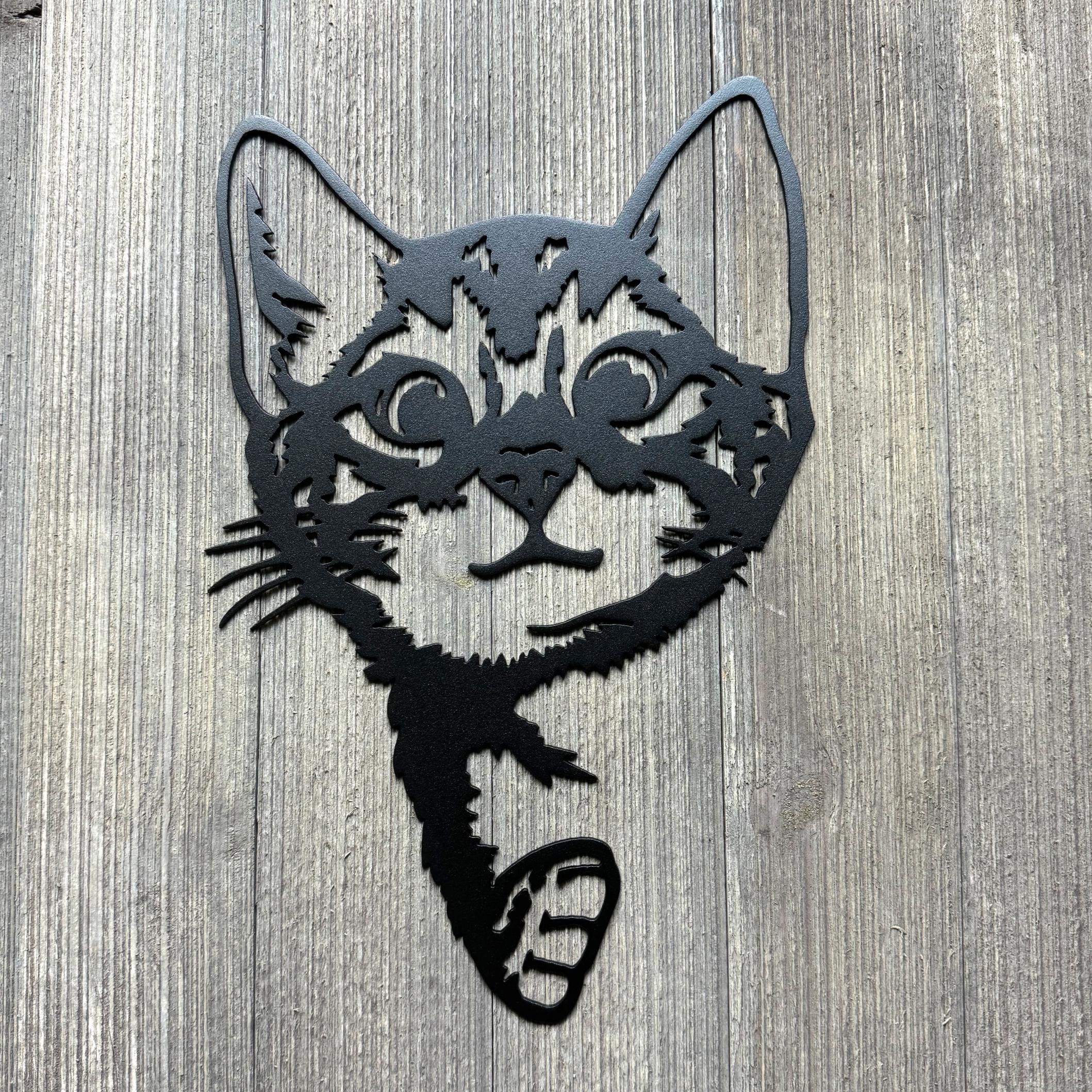 Peek-A-Boo Cat Metal Sign – Playful Door Decor Accent