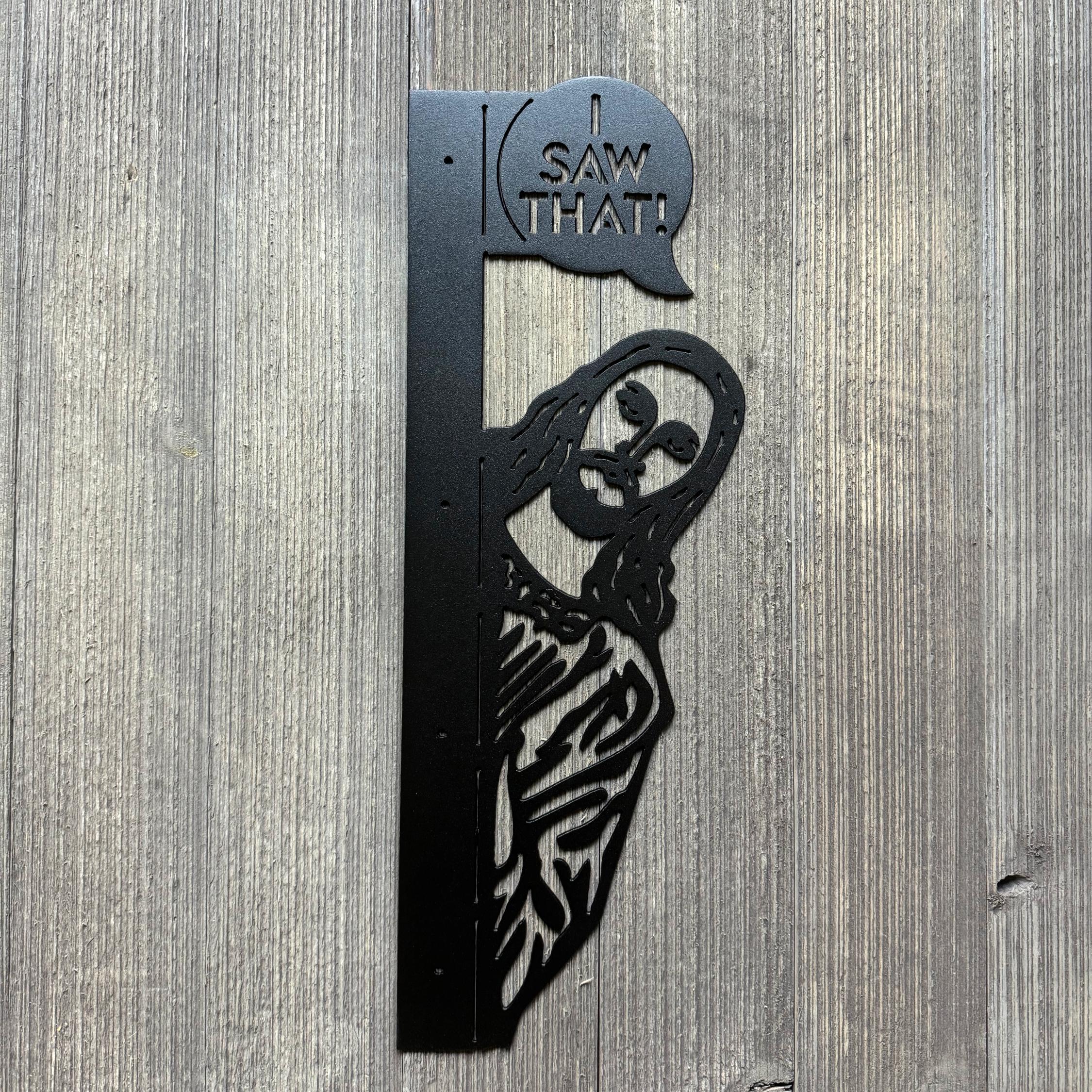 Peek-A-Boo Jesus Metal Sign – "I Saw That" Funny Decor - Funny Religious Decor - Peaking Jesus