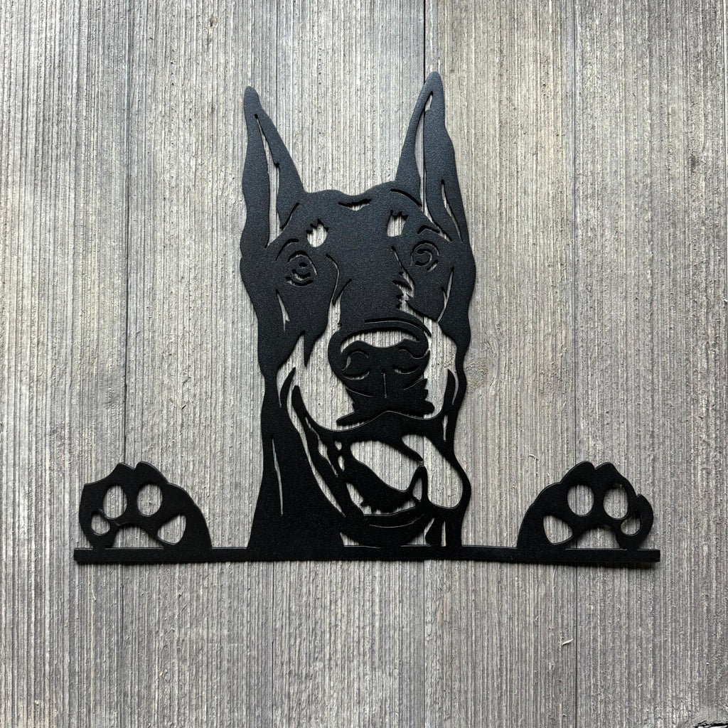 Metal Doberman Silhouette Sign - Bold & Striking Wall Art