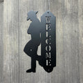 Cowboy Welcome Metal Sign – Rustic Western Decor