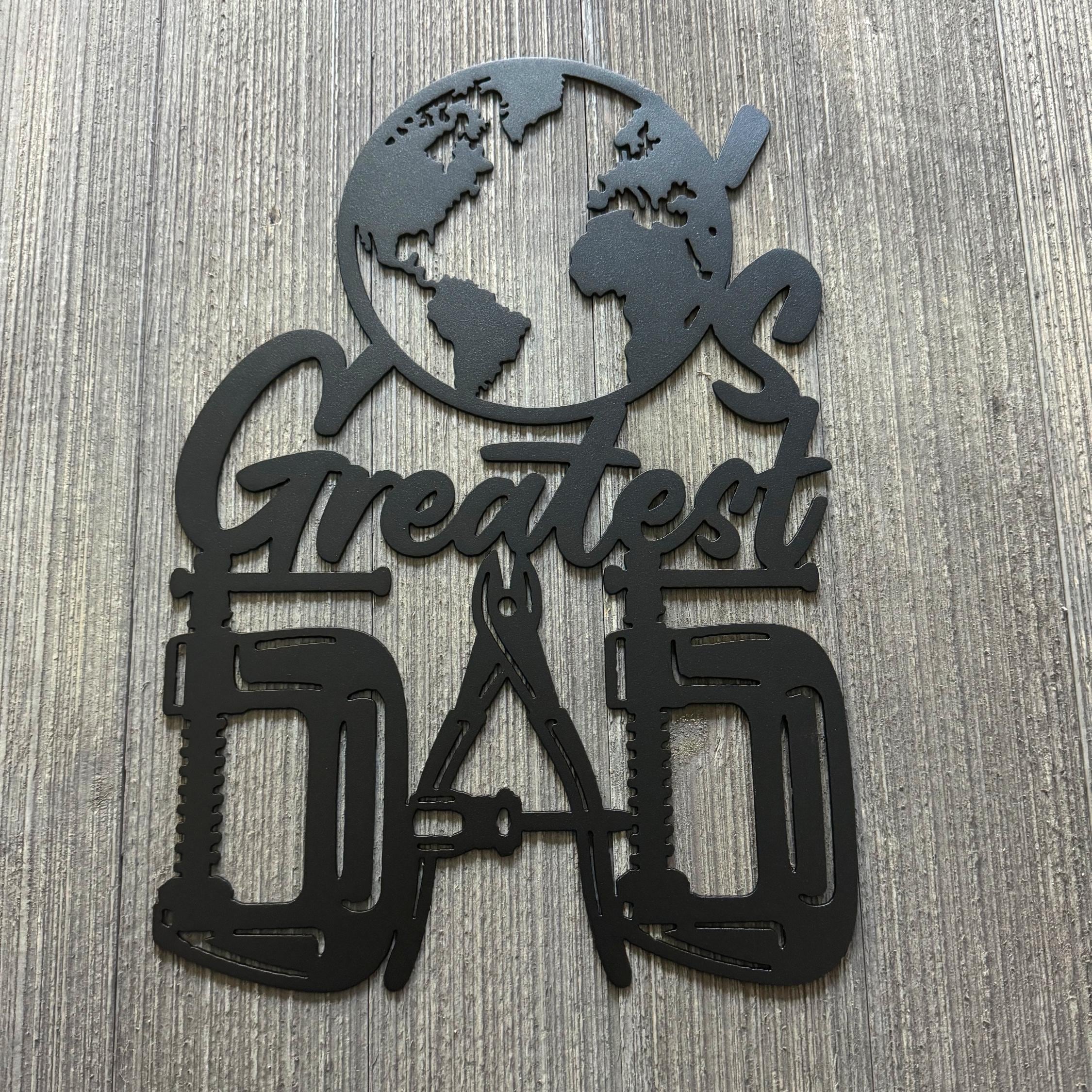 World's Greatest Dad Metal Sign - Tool-Inspired Design with C Clamp, Screwdriver, and Pliers - Fathers Day Gift - Gift for Dad or Grandpa